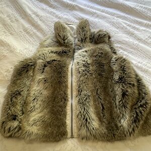 Reversible Weatherproof faux fur/ white vest